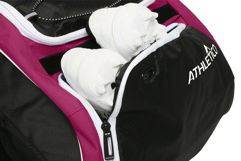 Athletico Baseball Bat Bag - Backpack for Baseball, T-Ball & Softball Equipment & Gear for Youth and Adults | Holds Bat, Helmet, Glove, & Shoes |Shoe Compartment & Fence Hook (Maroon) - Image 5